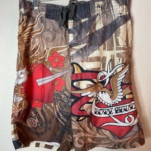 TATTOO TATTOO by Free Spirit Board Shorts Swim Sz L